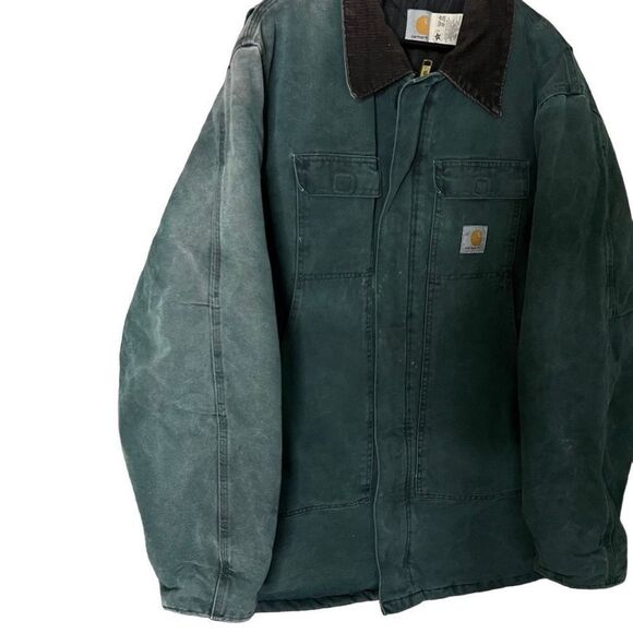 VTG USA Carhartt Quilt Lined Green Coat XL - Picture 3 of 9